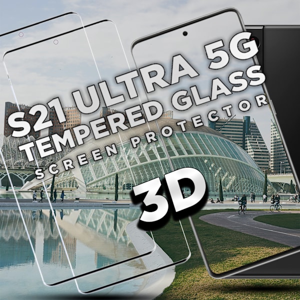 2 Pack Galaxy S21 Ultra 5G- Härdat glas 9H - Super kvalitet 3D