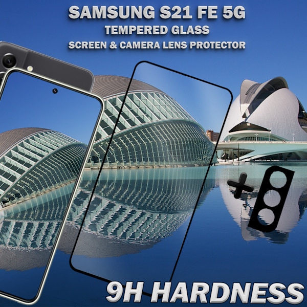 1-Pack Samsung S21 FE (5G) Skärmskydd & 1-Pack linsskydd - Härdat Glas 9H - Super kvalitet 3D