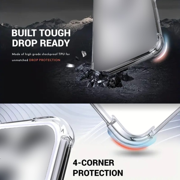 Samsung A54 5G Premium Transparent Skal: Stöttåligt med Förstärkta Hörn