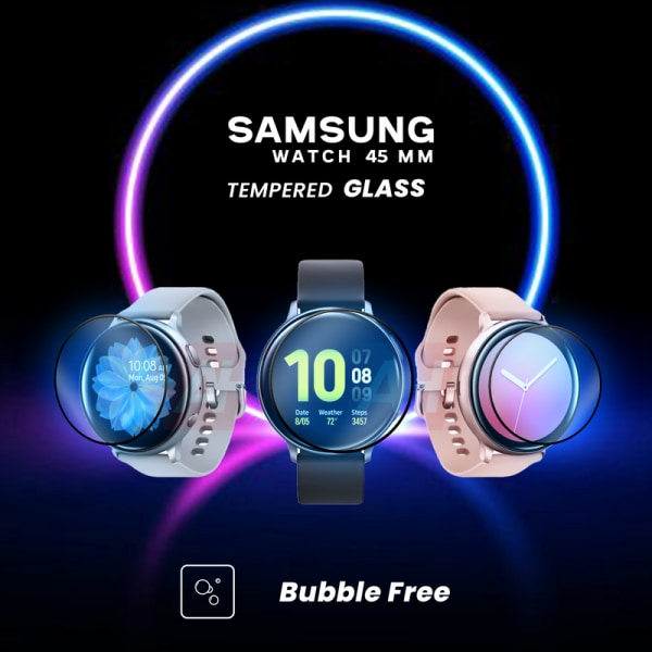 Samsung Watch 45mm - Härdat glas 9H-Super kvalitet 3D Skärmskydd