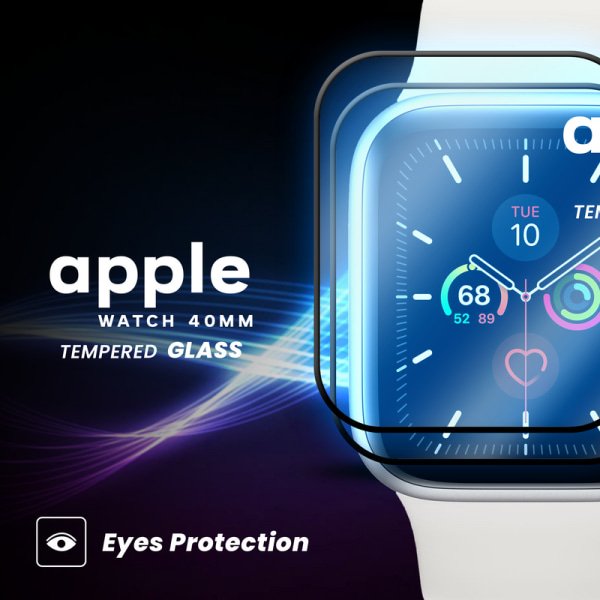 2 Pack Apple Watch 40mm – Härdat glas 9H – Super kvalitet 3D