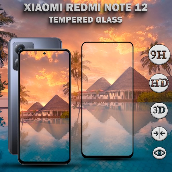 Xiaomi Redmi Note 12 - Härdat Glas 9H-Super kvalitet 3D Skärmskydd