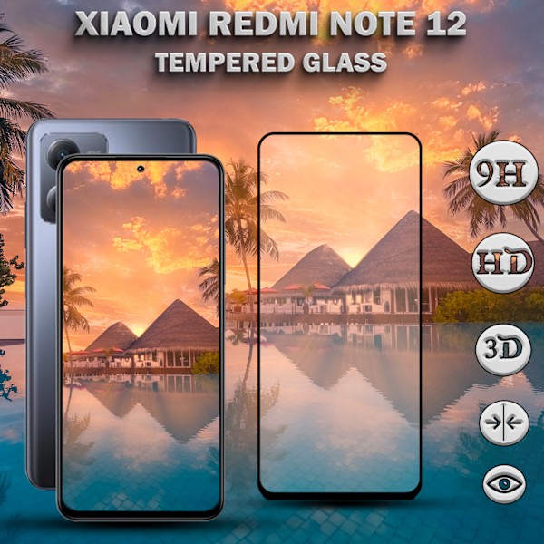 Xiaomi Redmi Note 12 - Härdat Glas 9H-Super kvalitet 3D Skärmskydd