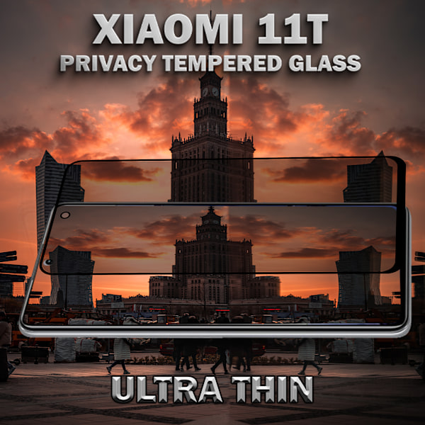 1-Pack Privacy Skärmskydd For Xiaomi 11T - Härdat Glas 9H - Super Kvalitet 3D