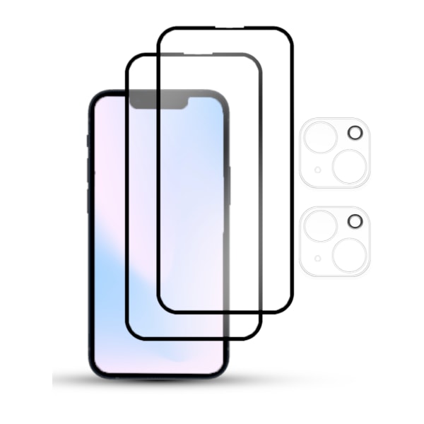 2-Pack IPHONE 13 MINI SCREEN & 2 LENS Skärmskydd - Härdat Glas 9H - Super kvalitet 3D