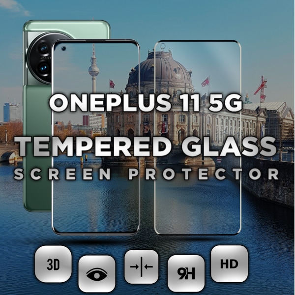 OnePlus 11 5G- Härdat glas 9H - Super kvalitet 3D Skärmskydd