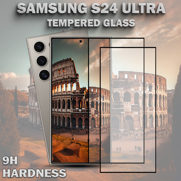 2-Pack SAMSUNG S24 ULTRA Näytönsuoja - Karkaistu Lasi 9H - Super laatu 3D