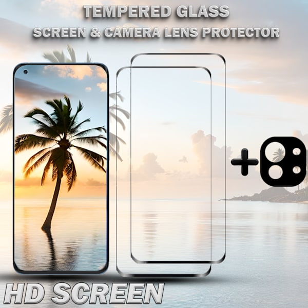 2-Pack XIAOMI MI 11 LITE Skærmbeskyttelse & 1-Pack linsebeskyttelse - Hærdet Glas 9H - Super kvalitet 3D
