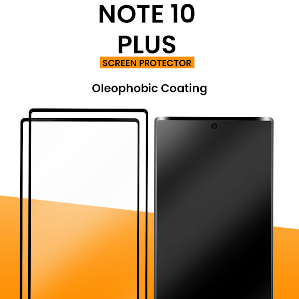 2-Pack SAMSUNG NOTE 10 PLUS Skærmbeskyttelse - Hærdet Glas 9H - Super kvalitet 3D