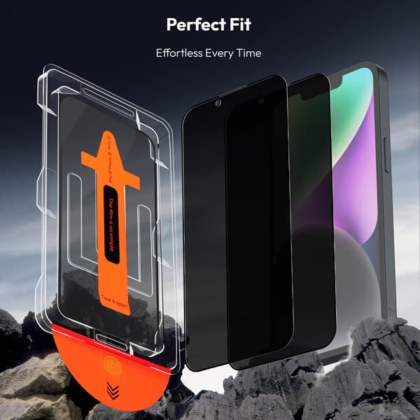 1-Pack Iphone 14 Privacy Skärmskydd - Härdat Glas | [Automatisk Installation] - Bubbelfritt