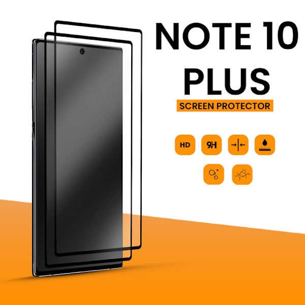2-Pack SAMSUNG NOTE 10 PLUS Skærmbeskyttelse - Hærdet Glas 9H - Super kvalitet 3D