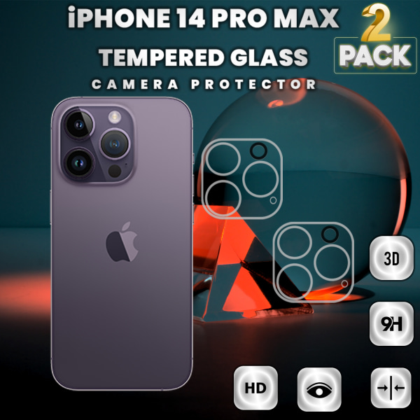 2-Pack Iphone 14 Pro Max Linsskydd - 9H Härdat glas- Super 3D