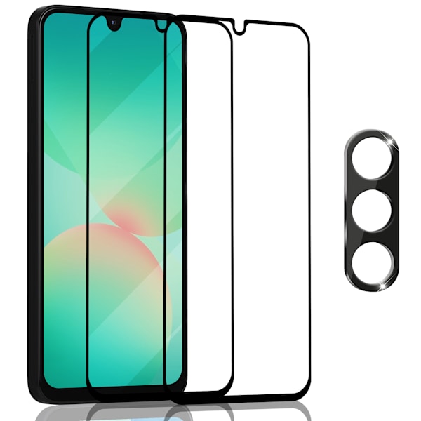 2-Pack Samsung A26 Näytönsuoja & 1-Pack linssinsuoja - Karkaistu Lasi 9H - Super laatu 3D