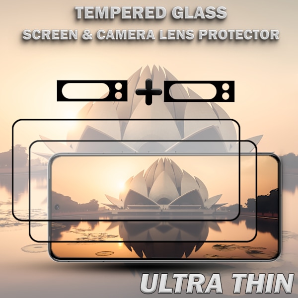 2-Pack GOOGLE PIXEL 8 PRO Näytönsuoja & 2-Pack linssinsuoja - Karkaistu Lasi 9H - Super laatu 3D
