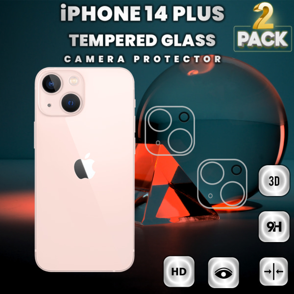 2-Pack Iphone 14 Plus Linsskydd - 9H Härdat Glas - Super 3D