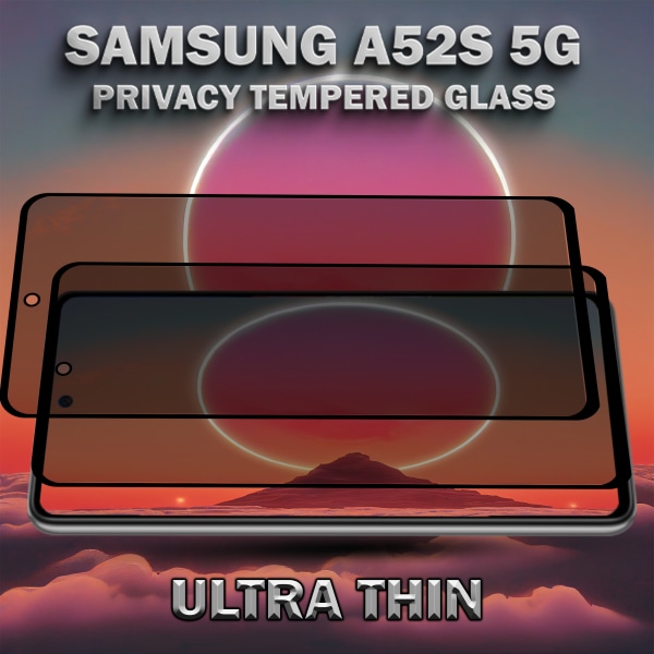 2-Pack Privacy Skärmskydd For Samsung A52S (5G) - Härdat Glas 9H - Super Kvalitet 3D