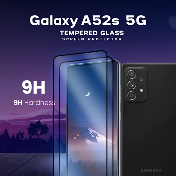 2-Pack SAMSUNG GALAXY A52S Näytönsuoja - Karkaistu Lasi 9H - Super laatu 3D