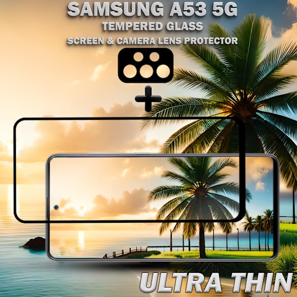 Samsung A53 5G & 1-Pack linsskydd - Härdat Glas 9H - Super kvalitet 3D