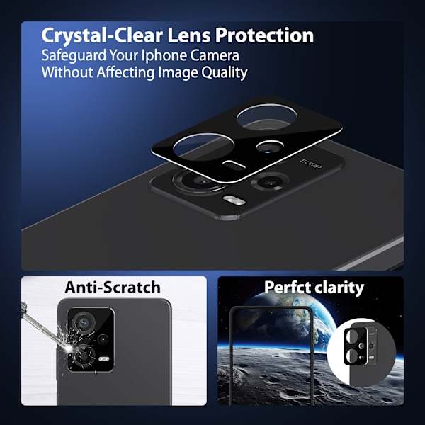 1-Pack Xiaomi Redmi Note 12 Pro Skärmskydd & 1-Pack linsskydd - Härdat Glas 9H - Super kvalitet 3D