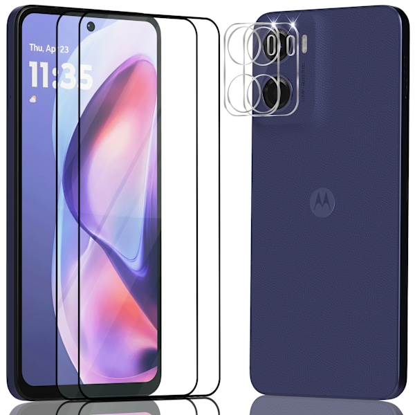 2-Pack Motorola G05 Skärmskydd & 2-Pack linsskydd - Härdat Glas 9H - Super kvalitet 3D