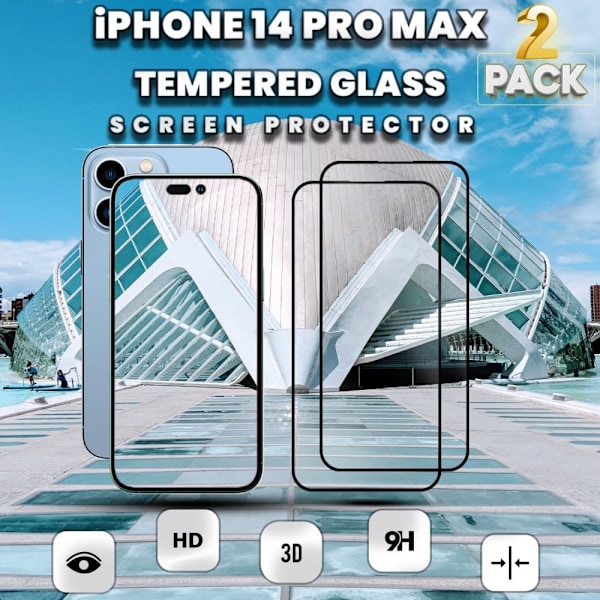 2-Pack IPHONE 14 PRO MAX Näytönsuoja - Karkaistu Lasi 9H - Super laatu 3D