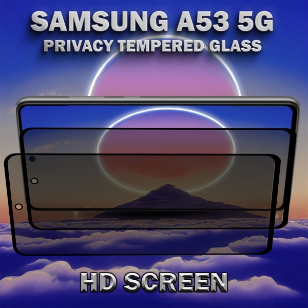 2-Pack Privacy Skärmskydd For Samsung A53 (5G) - Härdat Glas 9H - Super Kvalitet 3D