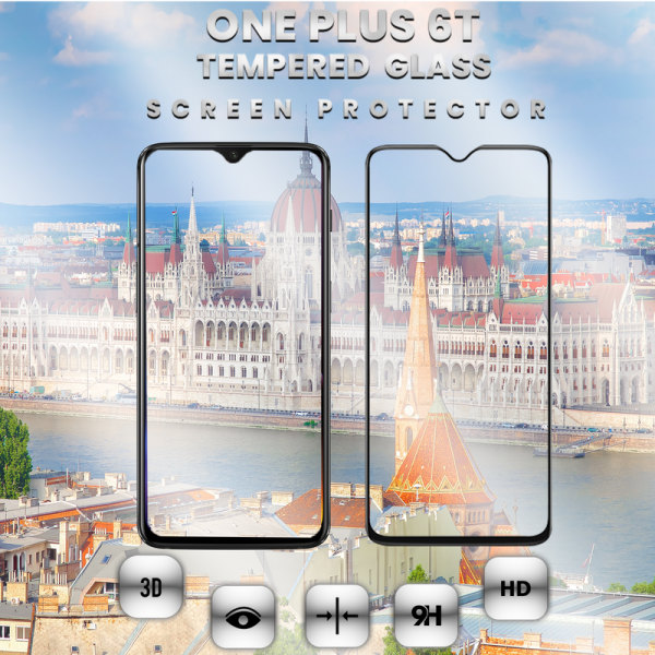 OnePlus 6T - Härdat Glas 9H - Super kvalitet 3D Skärmskydd