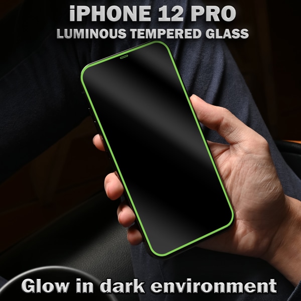 1-Pack Självlysande Skärmskydd For iPhone 12 Pro - Härdat Glas 9H - Super Kvalitet 3D