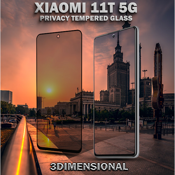 1-Pack Privacy Skärmskydd For Xiaomi 11T (5G) - Härdat Glas 9H - Super Kvalitet 3D