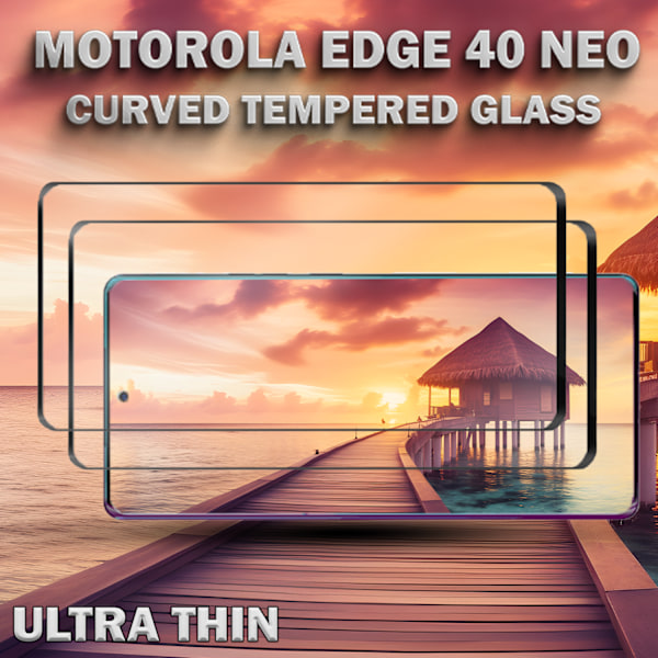 2-Pack Motorola Edge 40 NEO - Härdat Glas 9H - Super kvalitet 3D Skärmskydd