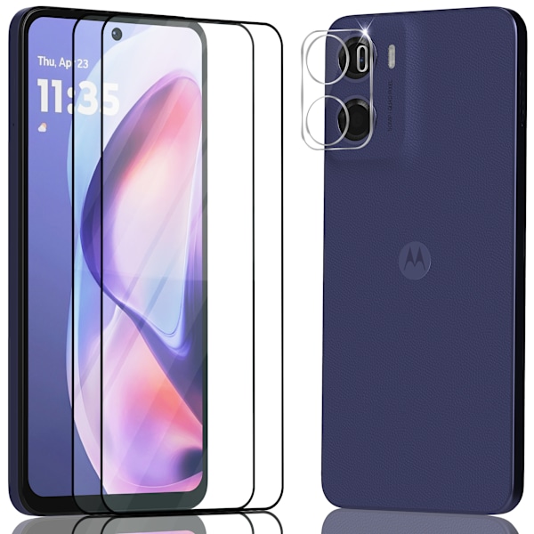 2-Pack Motorola G05 Skærmbeskyttelse & 1-Pack linsebeskyttelse - Hærdet Glas 9H - Super kvalitet 3D