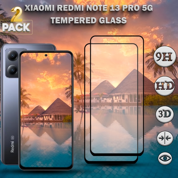 2-Pack Xiaomi Redmi Note 13 Pro 5G- Härdat glas 9H - Super kvalitet 3D Skärmskydd