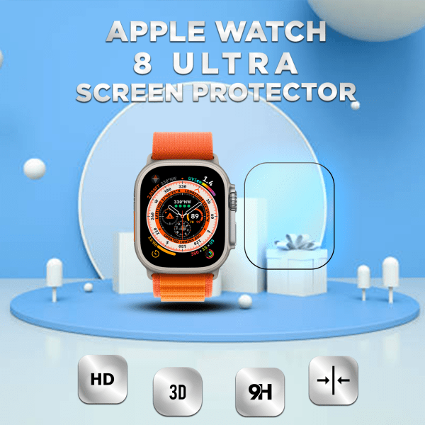Apple Watch 8 Ultra 49mm -Härdat glas 9H – Super kvalitet 3D Skärmskydd