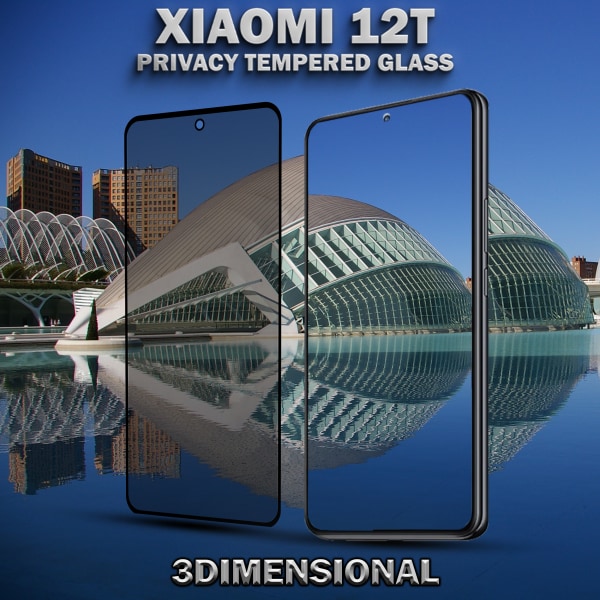 1-Pack Privacy Skärmskydd For Xiaomi 12T - Härdat Glas 9H - Super Kvalitet 3D