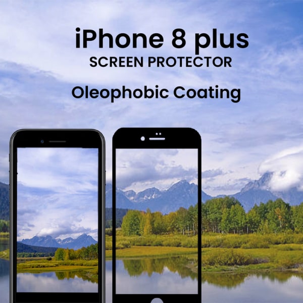 iPhone 8 Plus Svart - Härdat Glas 9H - Super Kvalitet 3D