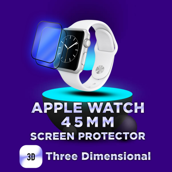 2 Pack Apple Watch 45mm -Härdat glas 9H – Super kvalitet 3D