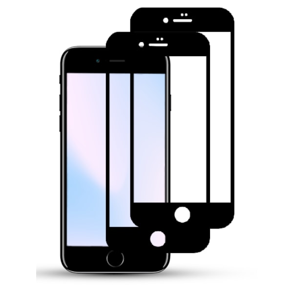 2-Pack IPHONE 8 PLUS BLACK Näytönsuoja - Karkaistu Lasi 9H - Super laatu 3D