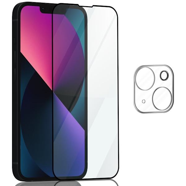 1-Pack Iphone 13 Skærmbeskyttelse & 1-Pack linsebeskyttelse - Hærdet Glas 9H - Super kvalitet 3D