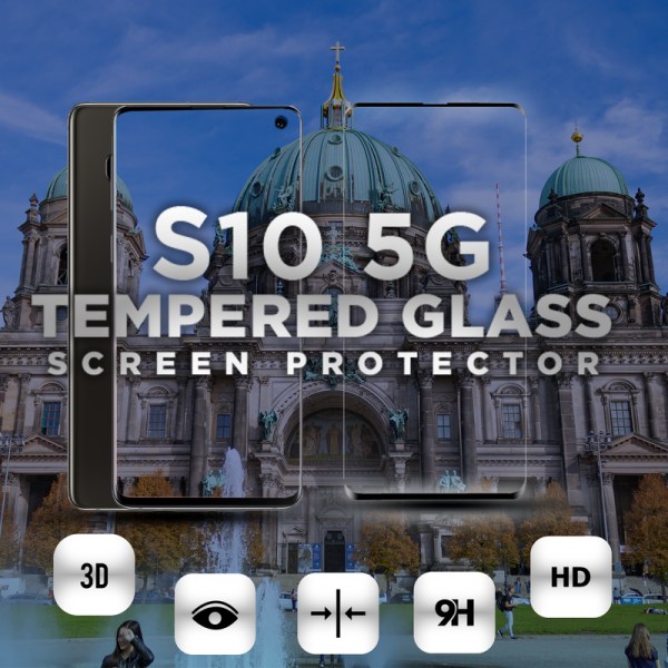 Samsung Galaxy S10 5G - Härdat glas 9H – Super kvalitet 3D
