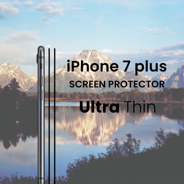 2 Pack iPhone 7 Plus Svart - Härdat Glas 9H - Super Kvalitet 3D