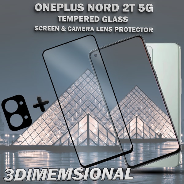1-Pack ONEPLUS NORD 2T 5G Skärmskydd & 1-Pack linsskydd - Härdat Glas 9H - Super kvalitet 3D