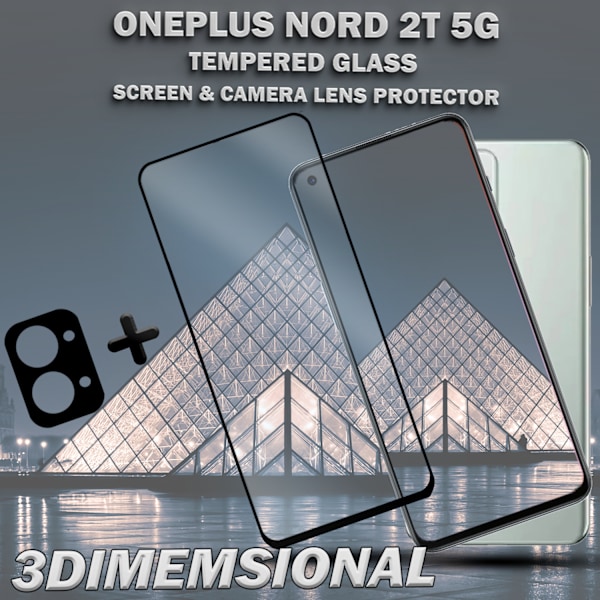 1-Pack ONEPLUS NORD 2T Skærmbeskyttelse & 1-Pack linsebeskyttelse - Hærdet Glas 9H - Super kvalitet 3D