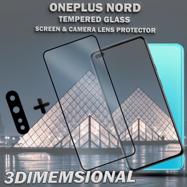 1-Pack ONEPLUS NORD Skärmskydd & 1-Pack linsskydd - Härdat Glas 9H - Super kvalitet 3D