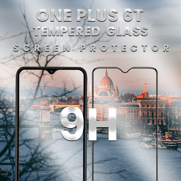 OnePlus 6T - Härdat Glas 9H - Super kvalitet 3D Skärmskydd