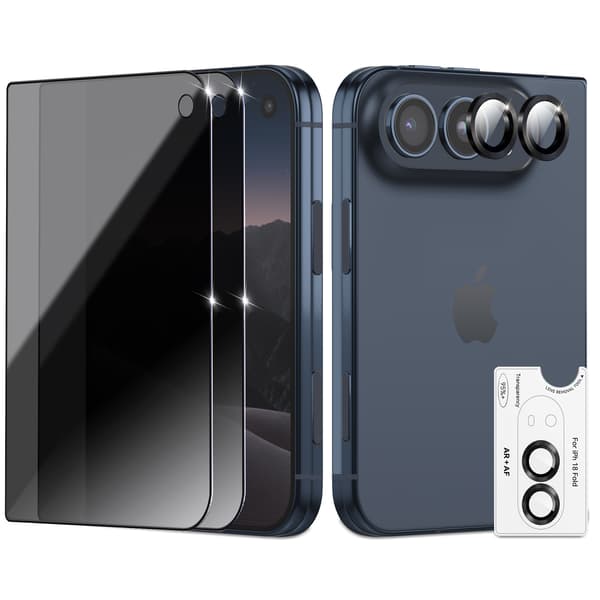 2-Pack iPhone Duo Privacy Skärmskydd & 1-Pack linsskydd - Härdat Glas 9H - Super kvalitet 3D