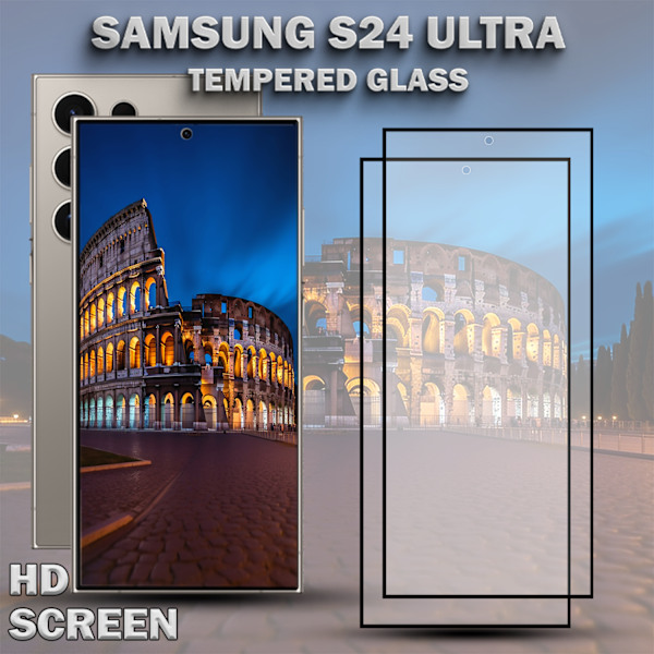 2-Pack SAMSUNG S24 ULTRA Näytönsuoja - Karkaistu Lasi 9H - Super laatu 3D