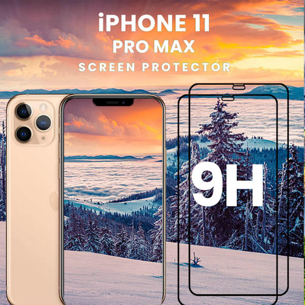 2-Pack iPhone 11 Pro Max - Härdat Glas 9H - Super Kvalitet 3D