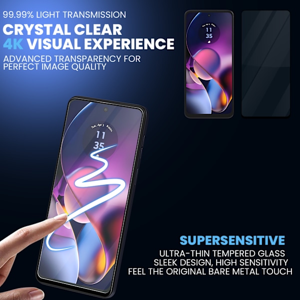 2-Pack MOTOROLA G54 Näytönsuoja - Karkaistu Lasi 9H - Super laatu 3D