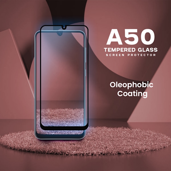 1-Pack SAMSUNG GALAXY A50 Skærmbeskyttelse - Hærdet Glas 9H - Super kvalitet 3D