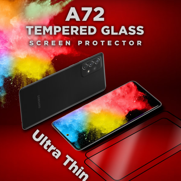 2 Pack Samsung Galaxy A72 - Härdat glas 9H-Super kvalitet 3D